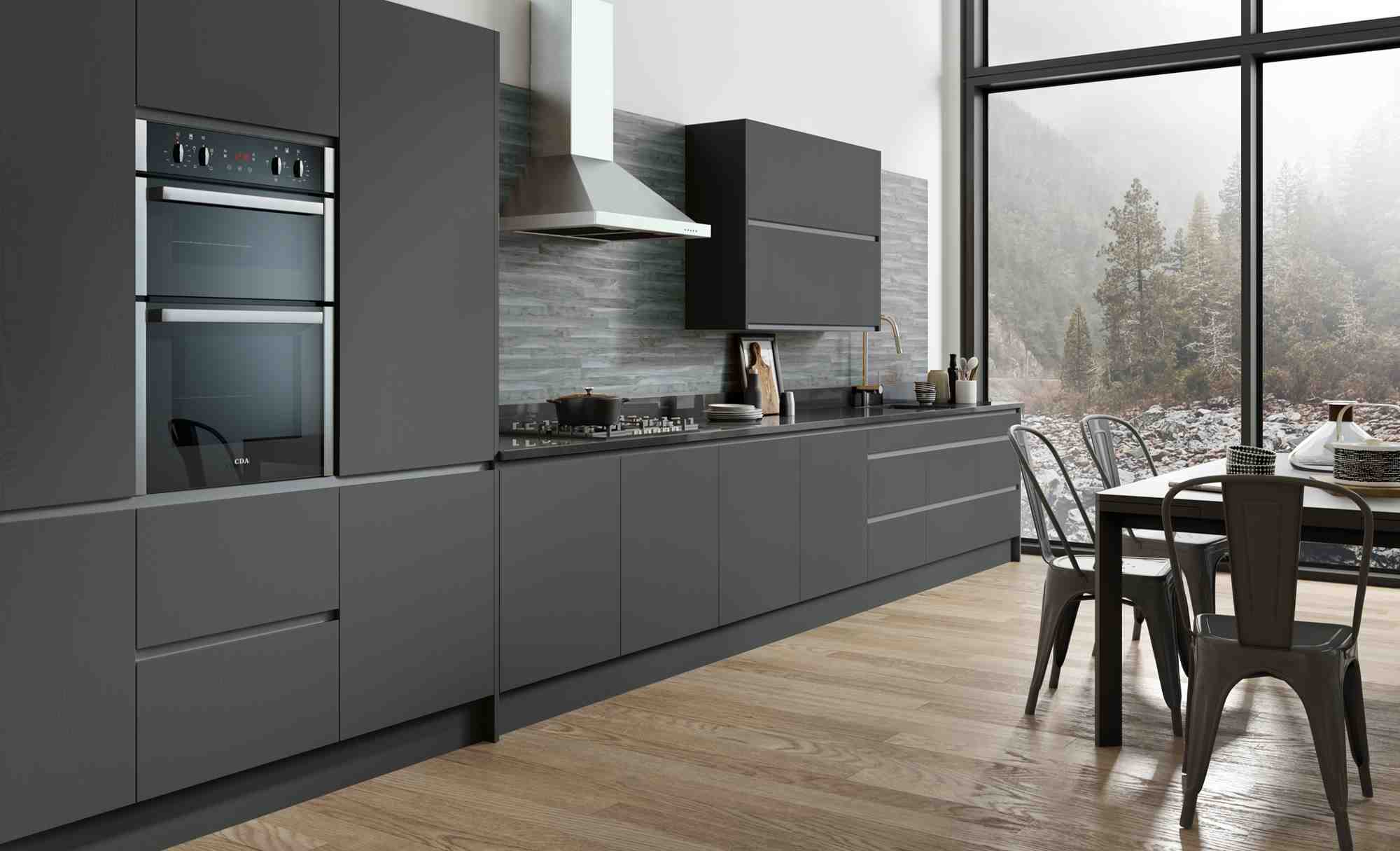 The  Vaasa Structured door range is a contemporary, plain kitchen designed and manufactured in the UK.